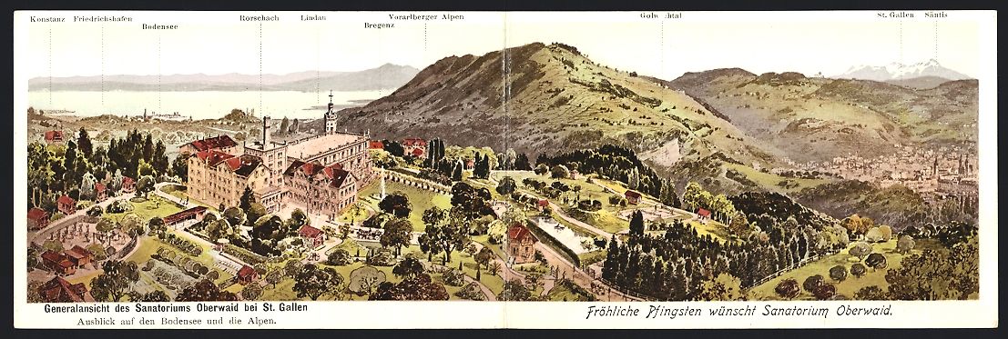 Cartoline postali: Klapp-AK St. Gallen, Das Sanatorium Ober – Usato da Berlin venduto da bartko-reher
