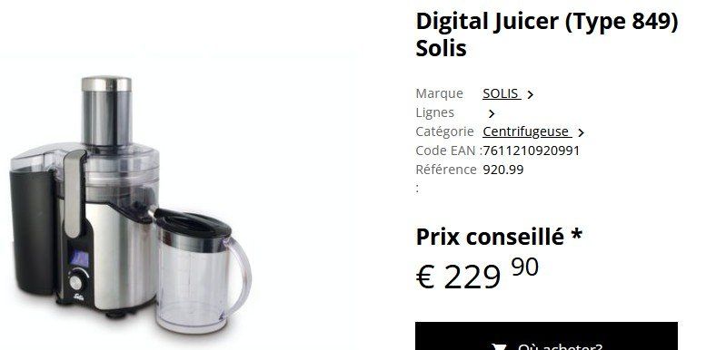 Solis Elettrodomestici da cucina: Solis Digital Juicer Type 849 – Usato da Collonges venduto da arashee 3