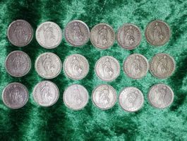 CH 18 x 1 Franken/Franc/Franco Silber/Argent/Argento