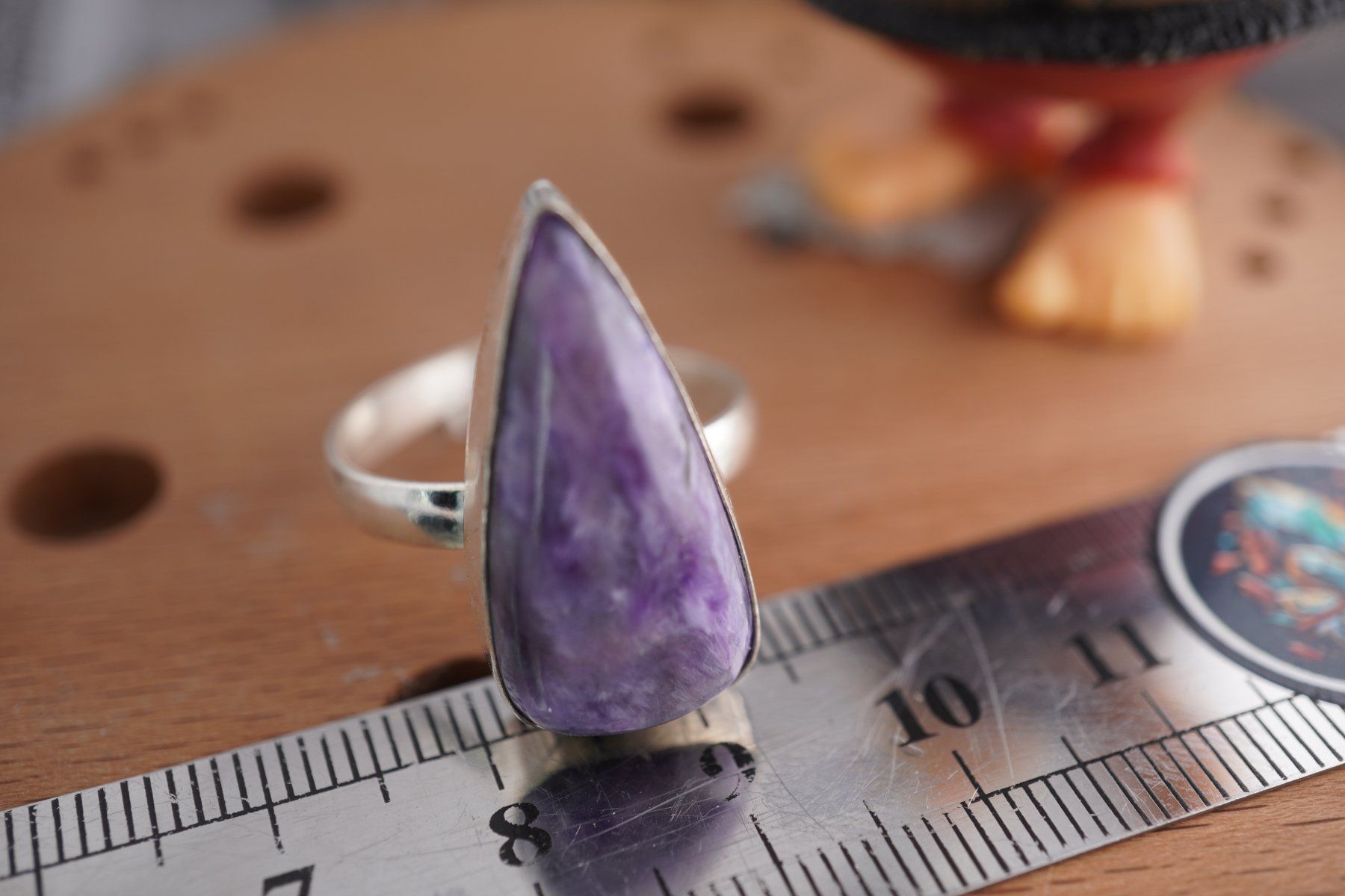 Minerali & Pietre curative: Charoit        ring Grösse  Variabel     (Räumung!) – Nuovo e nell'imballaggio originale da Eschenbach SG venduto da topstone 1