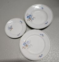 Vintage-Teller-Set, Suppenschüssel, Sauciere, 18-teilig