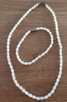 Elegante Perlenkette mit Armband weiss