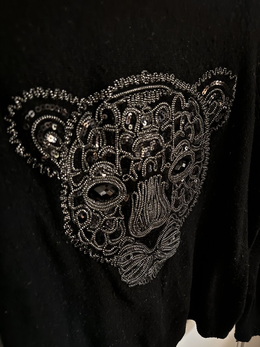 H&M Top: Schwarzer H&M Pulli mit Pailletten M – Nuovo (secondo la descrizione) da Richterswil venduto da Manu55555 1