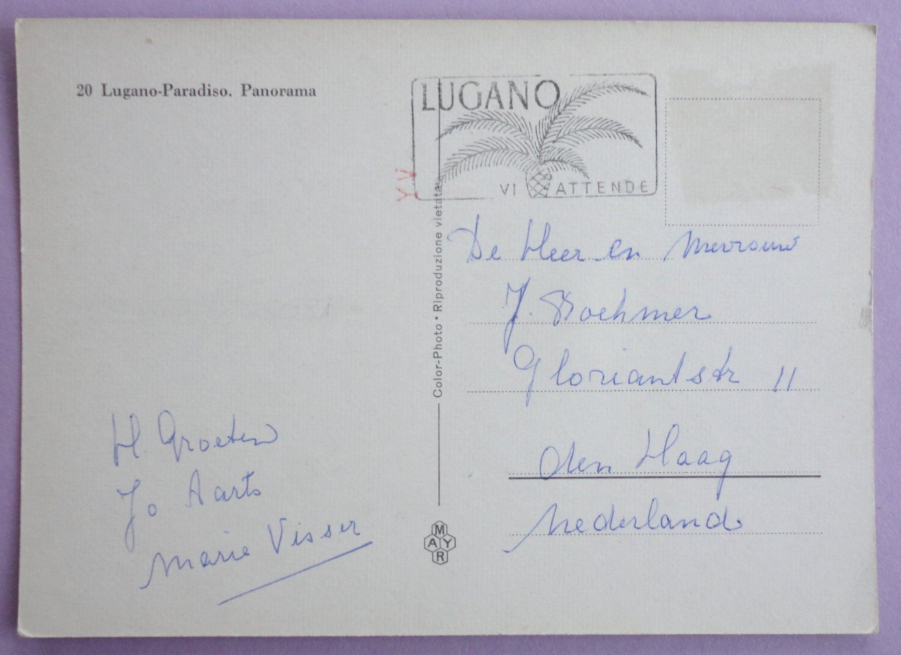 Cartoline postali: Lugano-Paradiso, Panorama – Difettoso da Fétigny venduto da Billy2miny 1