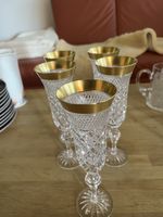5 Sektgläser Kristall gold