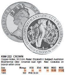 Toutes les monnaies: ISLE OF MAN 1 CROWN 1988 – Neuf (Voir description) à winterthur par CoinPassion 2
