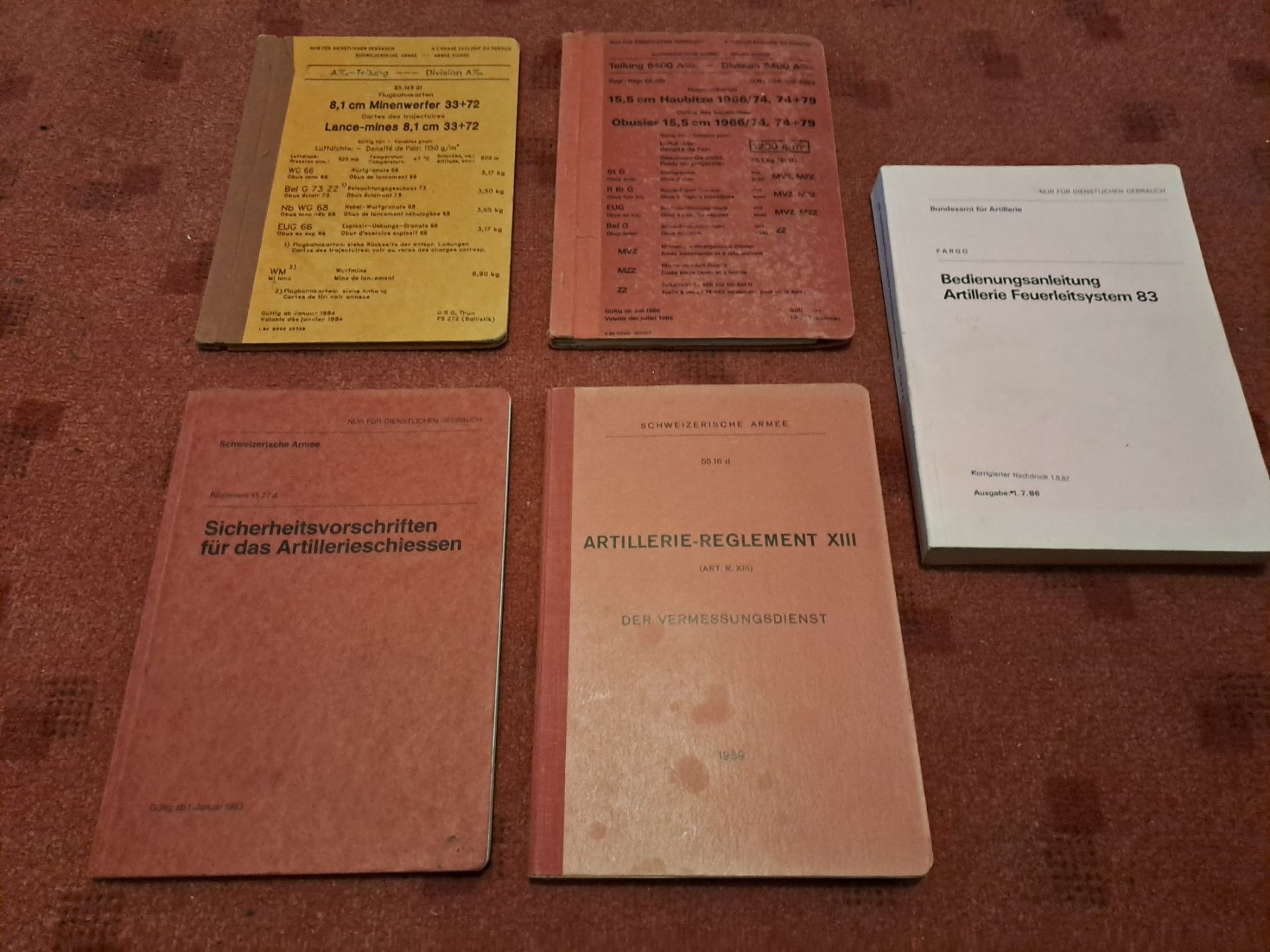 Libri: 5 Artillerie Reglemente – Usato da St.Gallen venduto da Infanteriewerk
