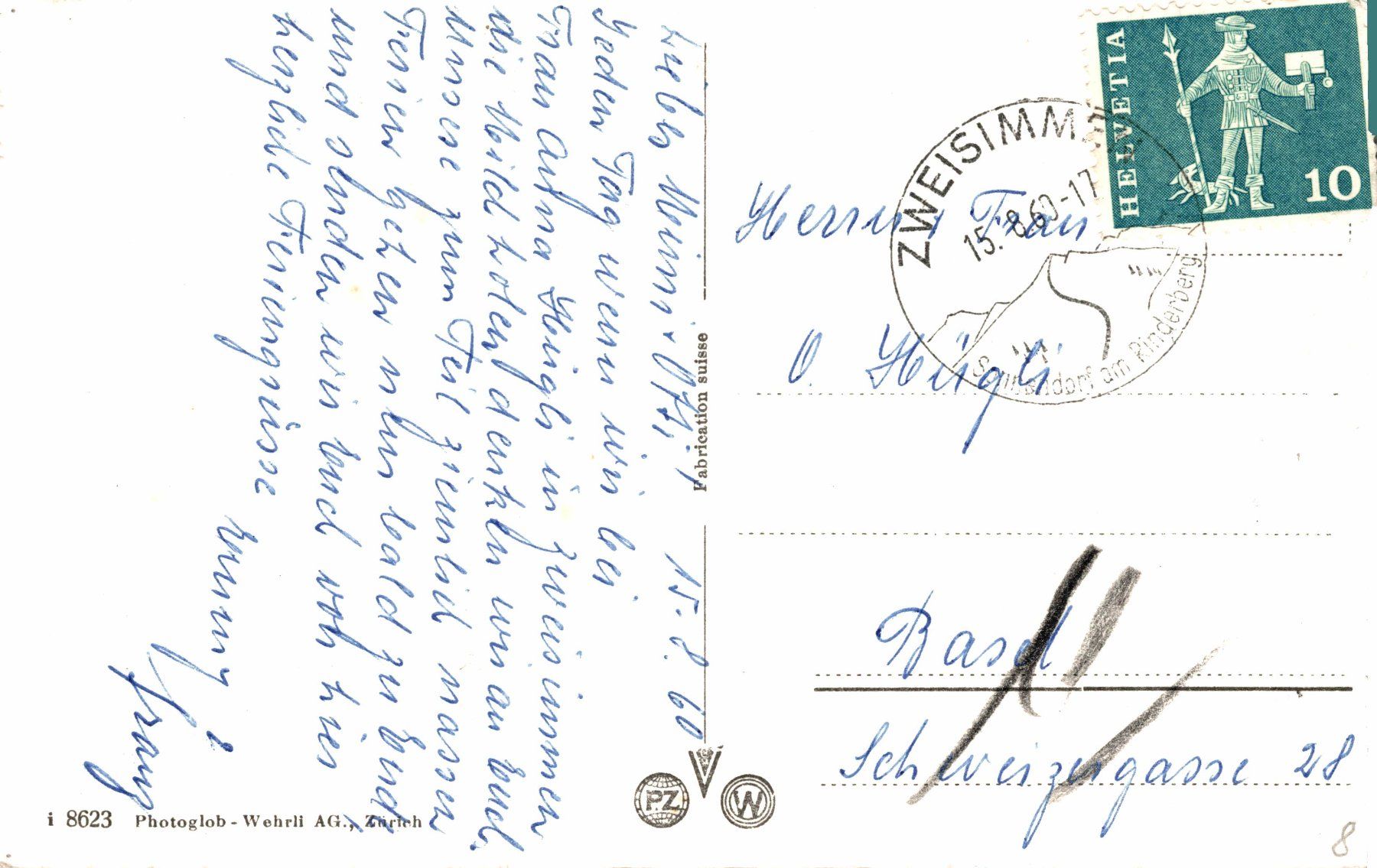 Cartoline postali: Flugaufnahme Zweisimmen – Usato da Bronschhofen venduto da Astore 1