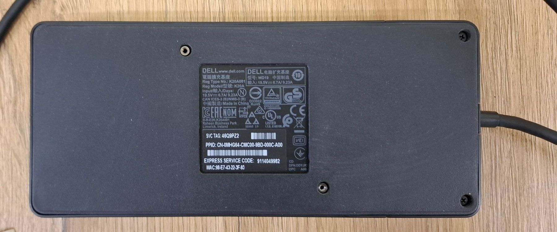 Dell Docking station: Docking Dell WD19 USB-C + starkes 180W Netzteil – Usato da Bern venduto da PGyg-CH 1
