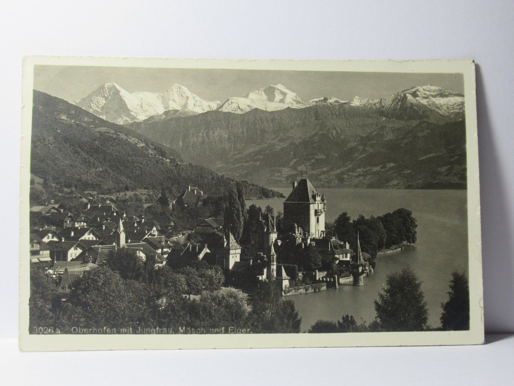 Cartoline postali: Oberhofen , Mönch , Jungfrau & Eiger – Usato da Grenchen venduto da Bluemchen1900