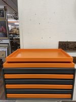Schubladenkommode mit Tabletts - orange/anthrazit