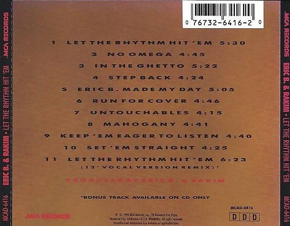 CD: Eric B & Rakim "Let The Rhythm Hit 'em" CD – Usato da Biel/Bienne venduto da sli_679k 1