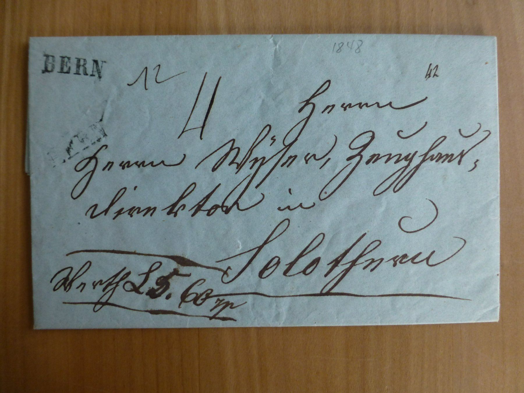 Documenti: Bern nach Solothurn Rechnung 1848 – Usato da Bettlach venduto da 1saurer