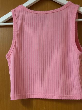 SHEIN Crop Top Rosa gerippt Gr. S