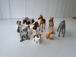 Schleich Tierfiguren Set 9 Tiere diverse Arten gebraucht