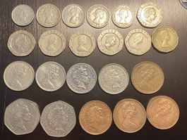 Royaume-Uni, lot de 20 pcs des 2 à 20 pence