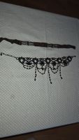 2 Choker Halsketten Schwarz Damen Schmuck Vintage 