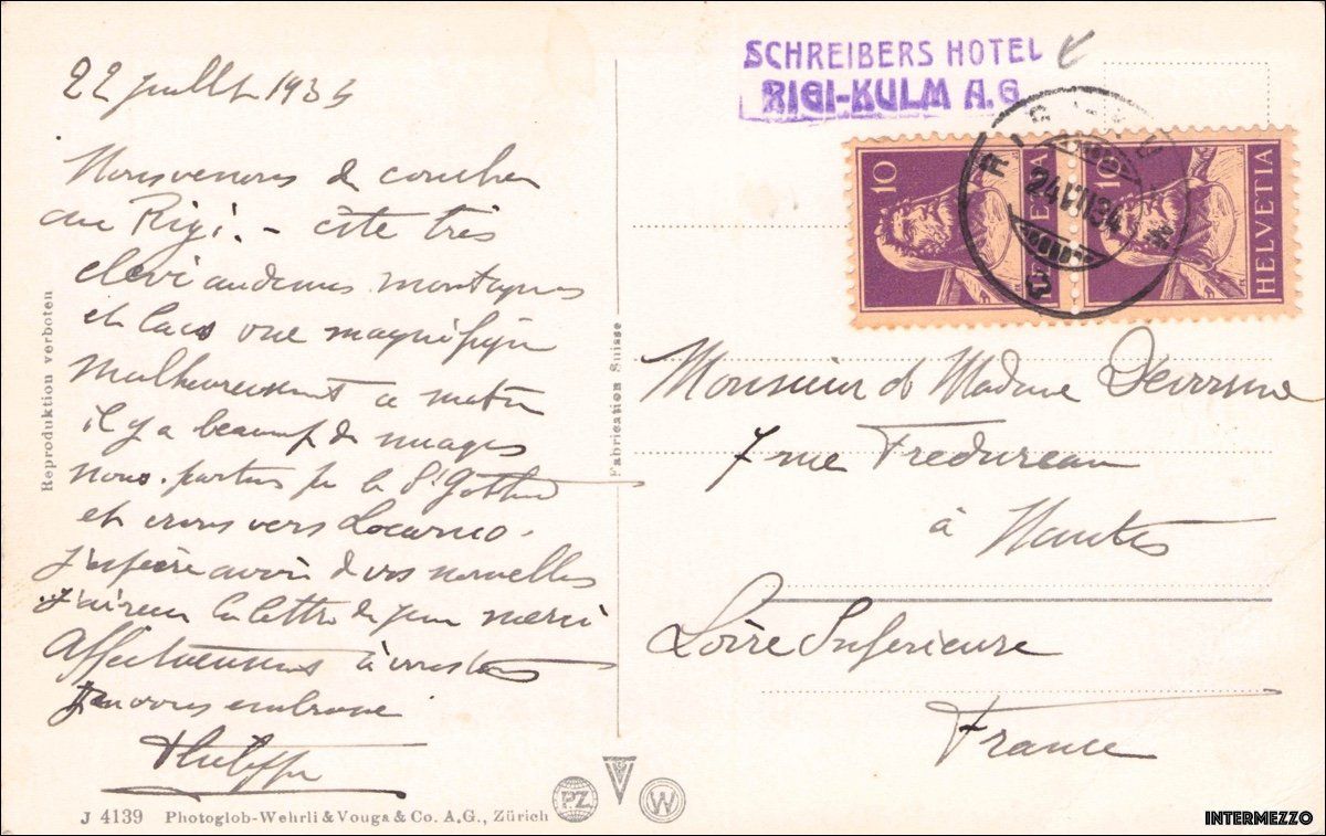 Cartoline postali: Rigi // 1934 Staffel Kulm Zahnradbahn – Usato da Basel venduto da intermezzo12 1
