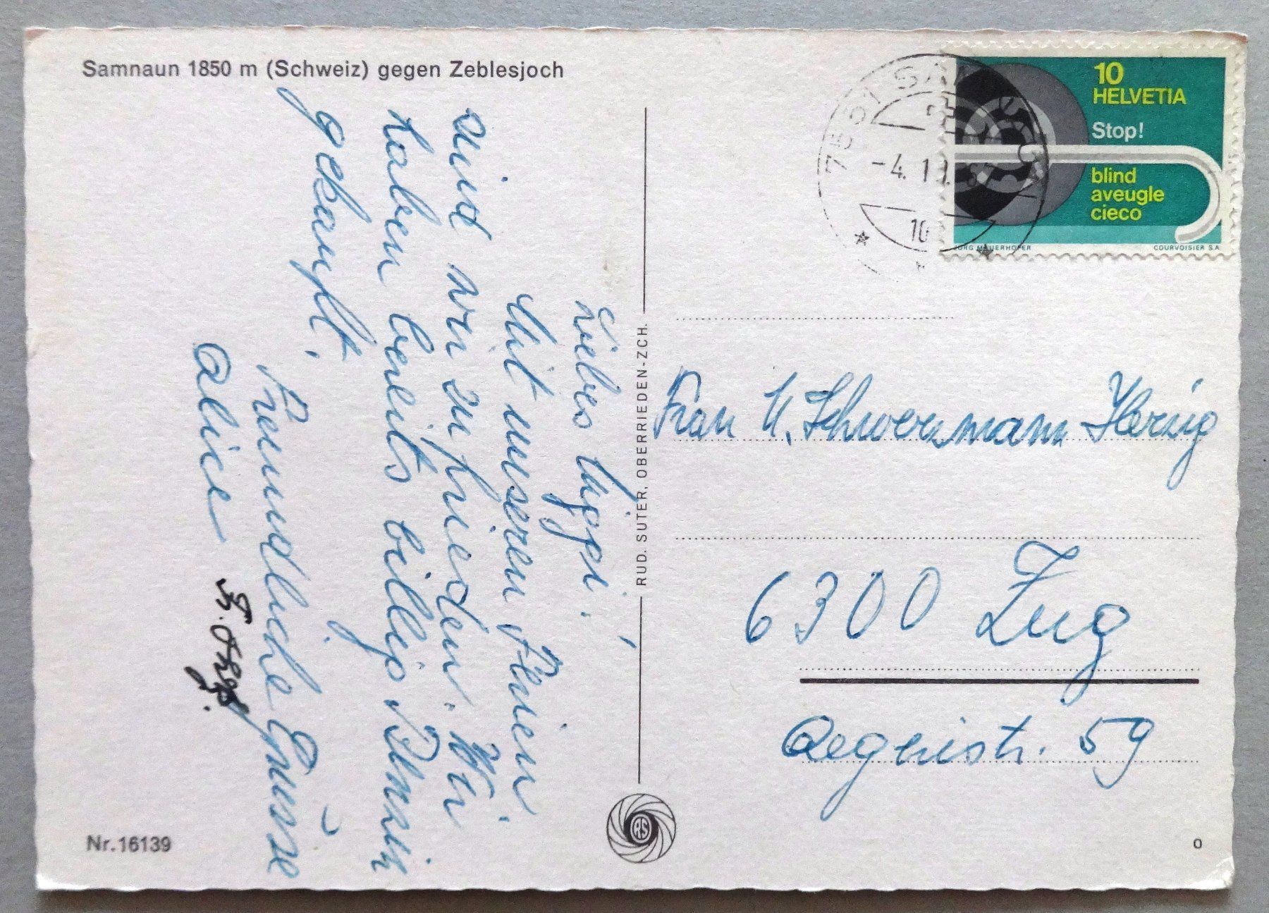 Cartoline postali: Samnaun 1850 m gegen Zeblesjoch – Usato da Fétigny venduto da Billy2miny 1