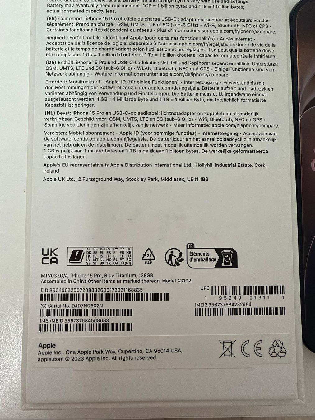 Apple Telefoni cellulari / Smartphones: iphone 15 pro blue titanium 128gb – Usato da Winterthur venduto da ahm_c2xp 3