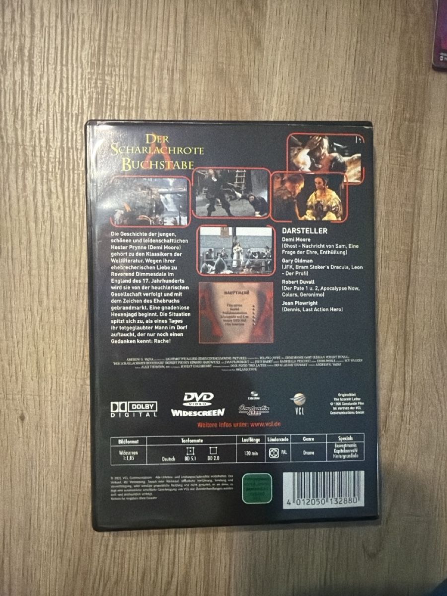 Tutti i DVDs: Der scharlachrote Buchstabe (1995) DVD – Usato da Hagendorn venduto da masterchieff 1