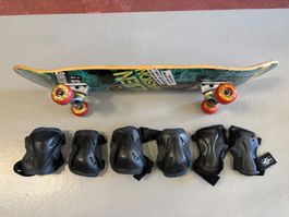 Skateboard mit Protektoren