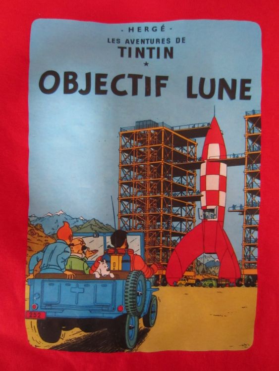 T-shirt Tintin Sur La Lune - Blanc Taille L - Neuf Avec étiquettes