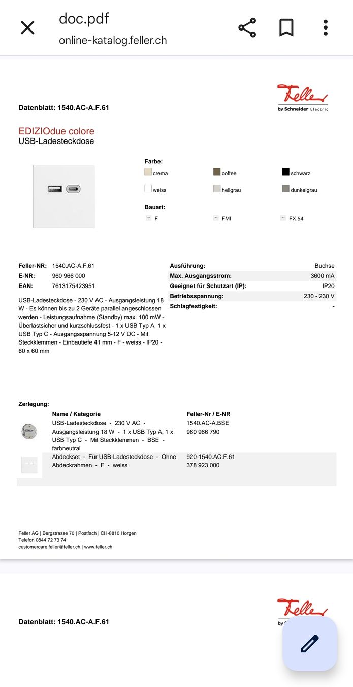 Caricabatterie: Ediziodue USB-Ladesteckdose, weiss – Nuovo e nell'imballaggio originale da Chur venduto da Sihar 4