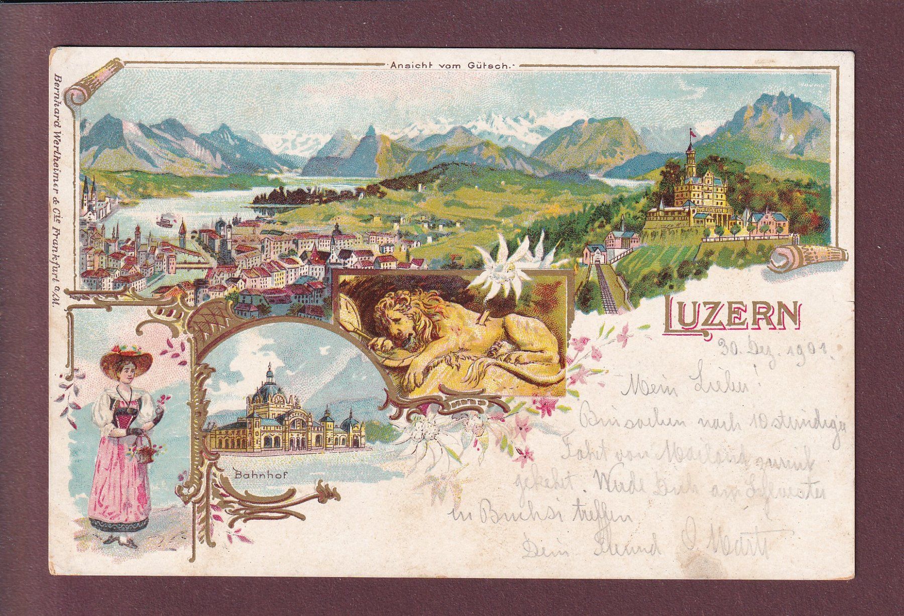 Cartes postales: LUZERN - Litho - 1901 – D'occasion à Pully par nicecards