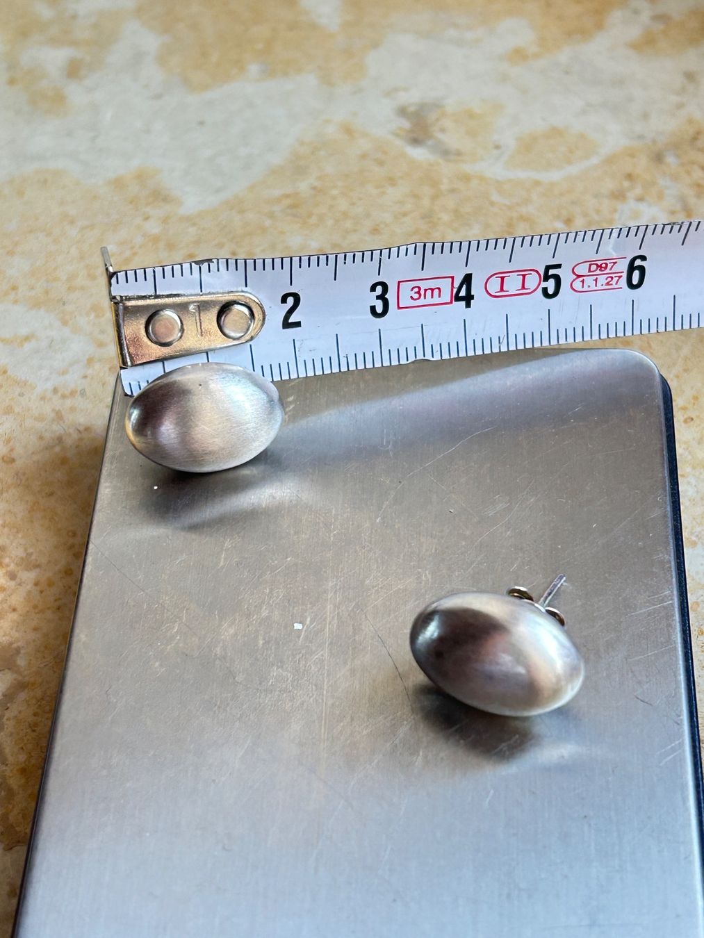 Ohrringe & -stecker: Ohrenstecker voll OVAL (sterling silber) – Gebraucht aus Dittingen von Bijoubelle 4