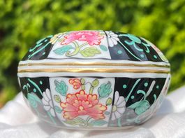 Seltene Herend Porzellan Siang Noir “Black Dynasty ” Dose