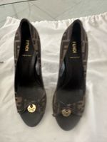 Fendi Peep-Toe Pumps Stoff braun Grösse 39.5 gebraucht