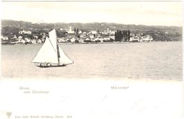 MÄNNEDORF - Gruss vom ZÜRICHSEE (im Sommer) ca. 1900 (ZH)