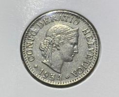 Schweiz 10 Rappen 1954  B in Münzrähmchen vzgl