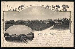 Rubigen, Blick über Felder auf den Ort