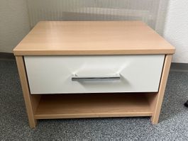 Nachttisch mit Schublade und Fach, Holzoptik