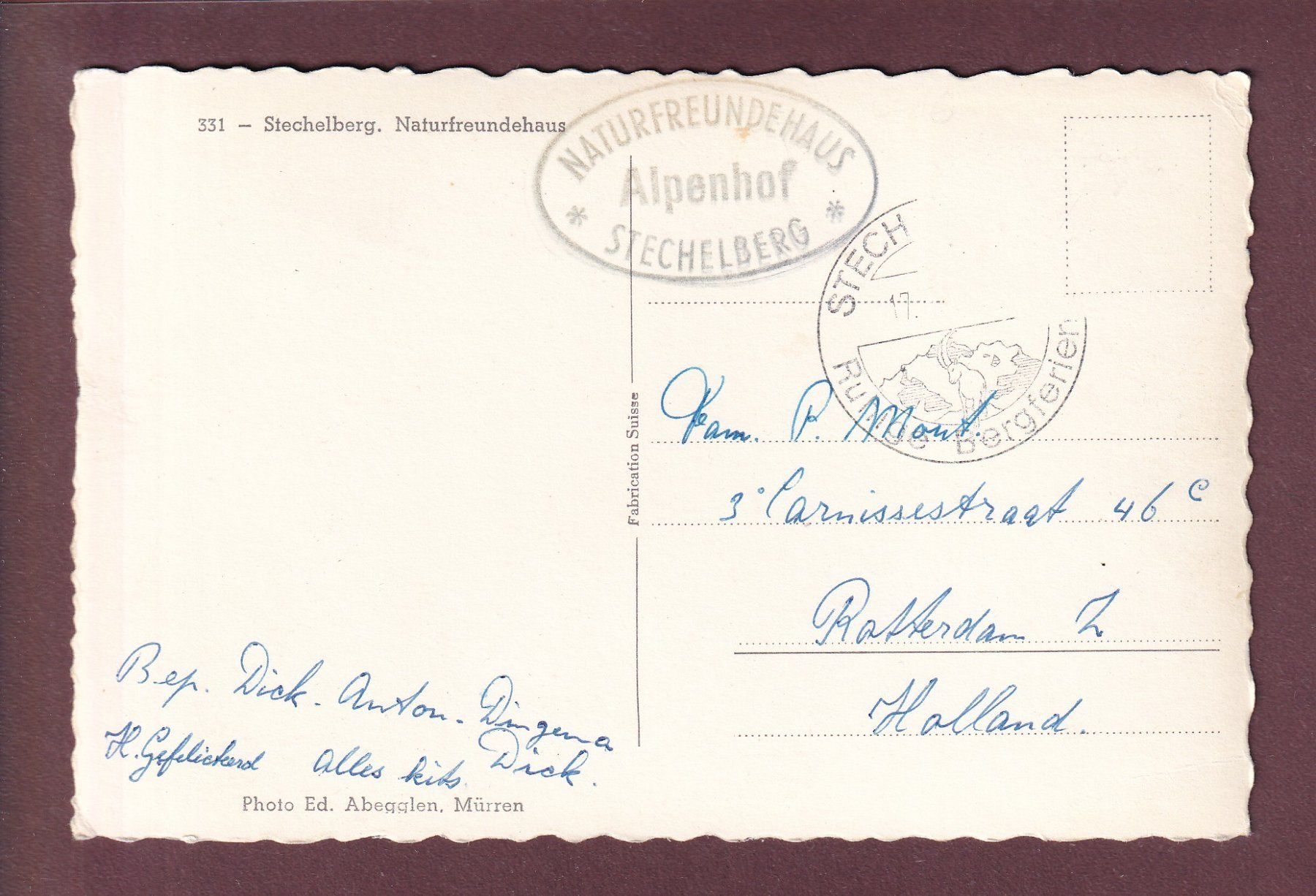 Cartoline postali: STECHELBERG - Naturfreundehaus – Usato da Pully venduto da nicecards 1