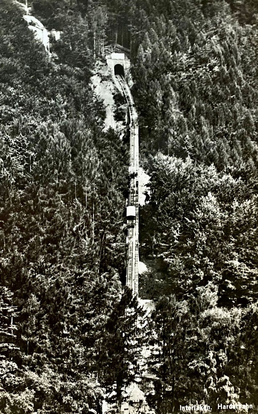 Cartoline postali: 1954 Harderbahn Interlaken - Berner Oberland – Usato da Root venduto da ENGLAND-TREASURES 1