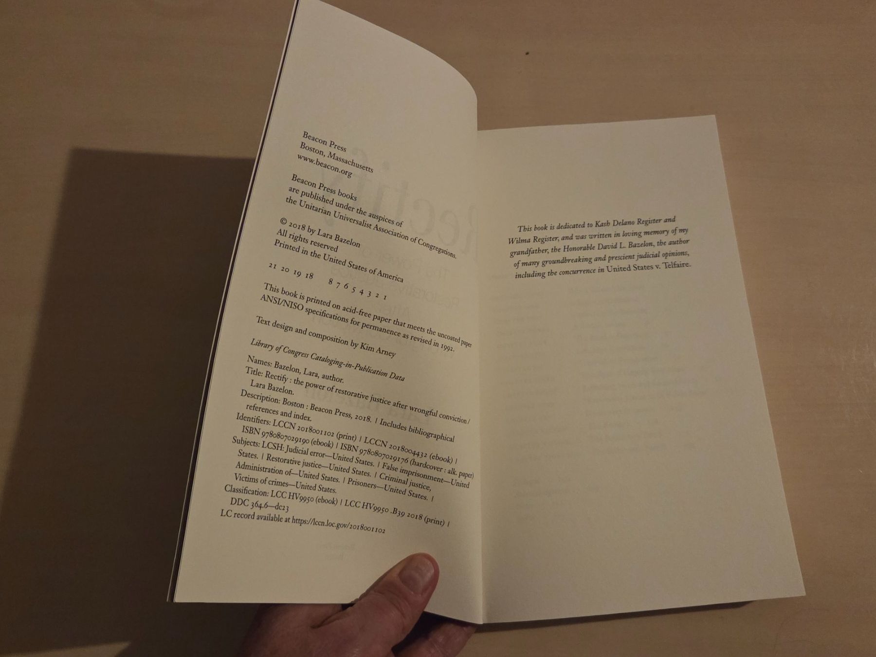 Libri: Rectify, Lara Bazelon, Restorative Justice After Wrongful Co – Usato da Liestal venduto da ITOlio 2