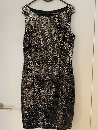 Festliches J.Lindeberg Kleid Gr. 40 Pailletten schwarz/gold