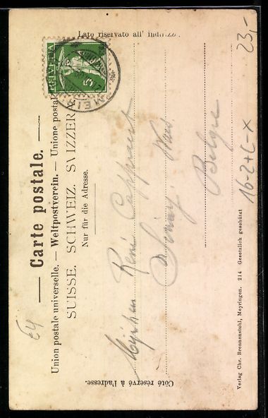 Cartoline postali: Meyringen, Fliegender Mann über der Str – Usato da Berlin venduto da bartko-reher 1