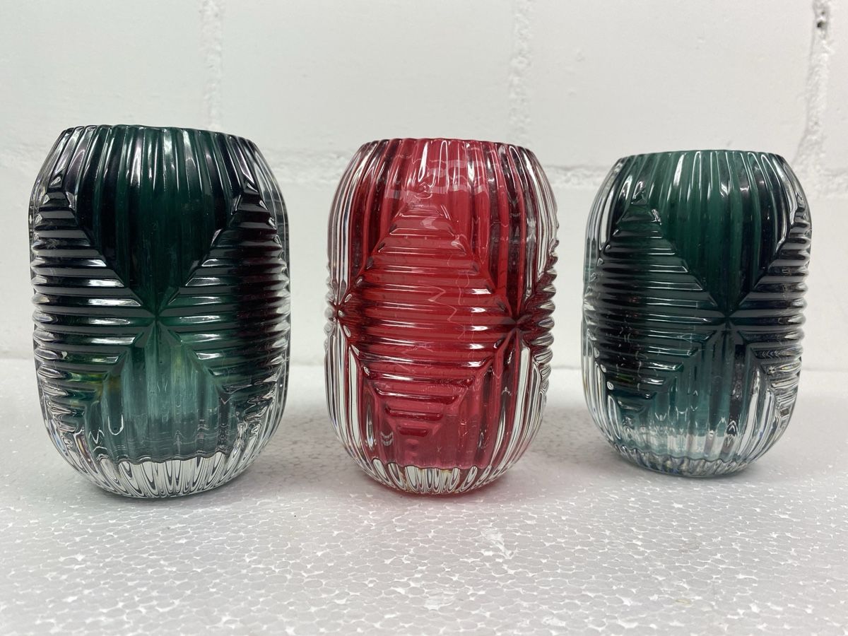Bougeoirs: 3 Glas Windlichter Kerzenhalter Rot Grün – D'occasion à sursee par trilli-tralli
