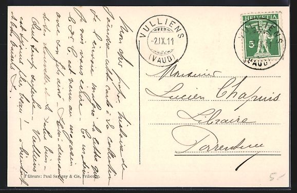Cartoline postali: AK Sépey, Chateau de Sépey, 1911 – Usato da Berlin venduto da bartko-reher 1