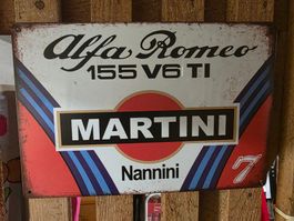 Schild Alfa Romeo Martini Racing Nannini 155 Vs TI 20x30cm