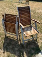 Landi Gartenstühle Holz Aluminium Klappbar 6 Stk
