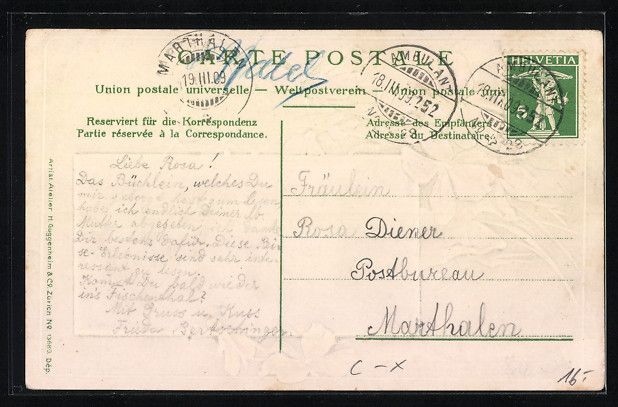 Cartoline postali: AK Wald, Pension im Ort, Veilchen, 1909 – Usato da Berlin venduto da bartko-reher 1