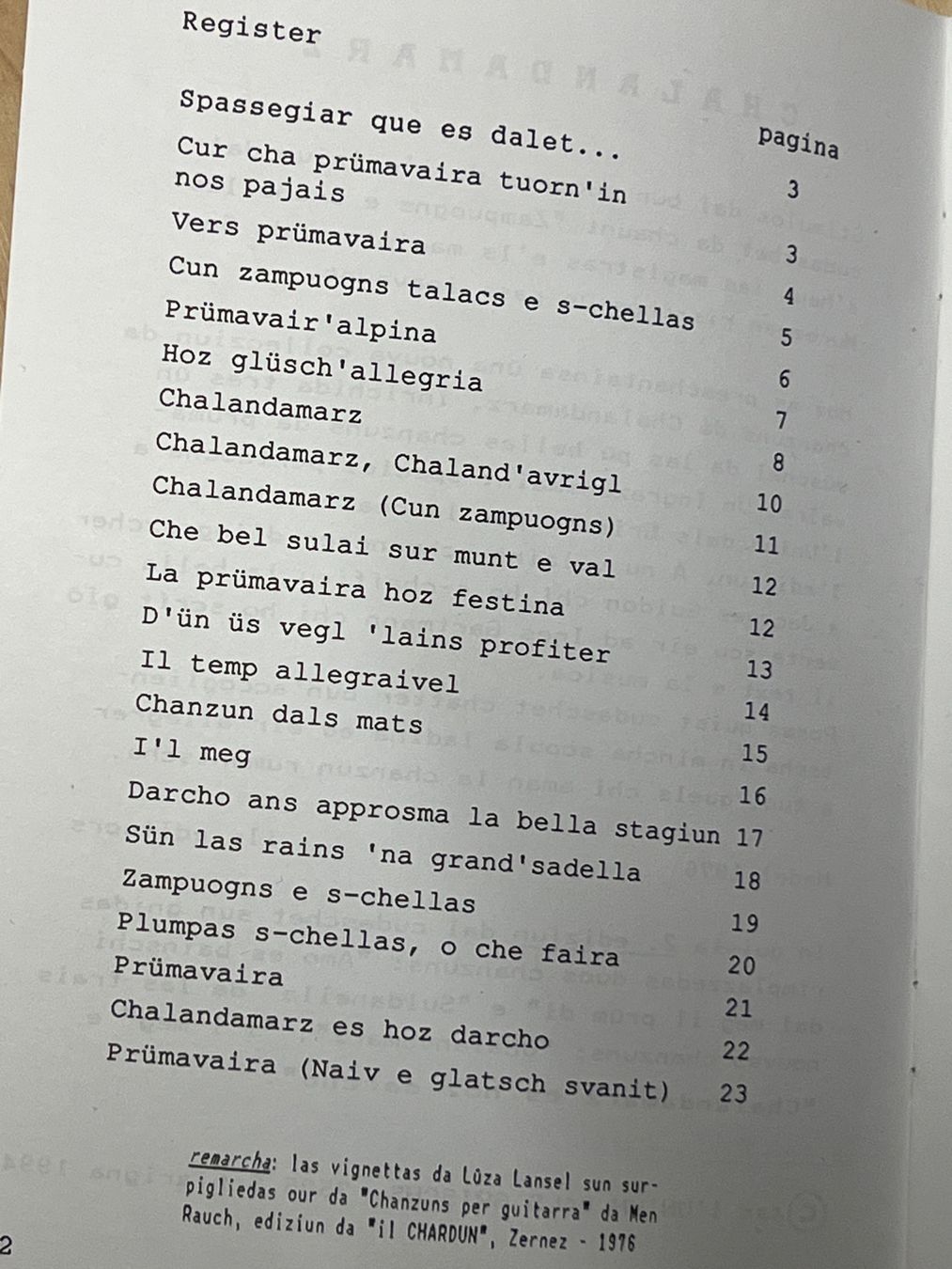 Bücher: Chalandamarz - Liederbüchlein, romanisch – Neu (gemäss Beschreibung) aus Sargans von aebi081 2