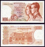 50 francs Belgien 1966 UNZ