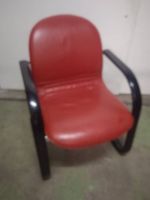 Roter Vintage Bürostuhl,leder, freischwinger