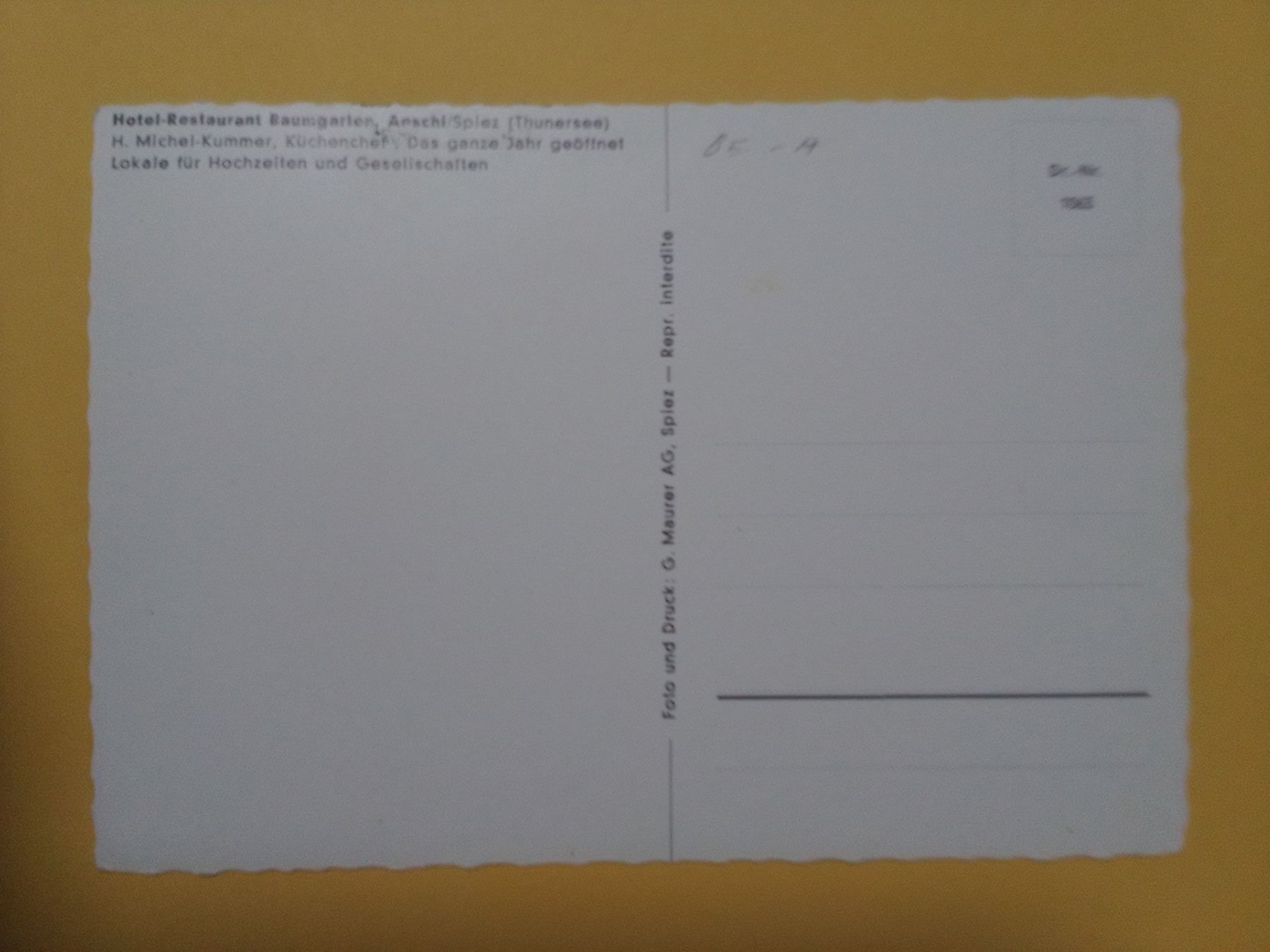 Cartoline postali: Aeschi ob Spiez Hotel Baumgarten altes Auto – Usato da Küttigen venduto da Melisch1000 1
